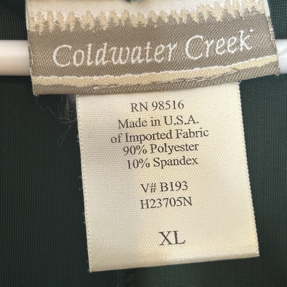 Coldwater Creek Formal Dress and Jacket XL Green Velour Gold Beads 2 Piece Set - Picture 9 of 11